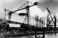 The building of the Queen Mary, image courtesy of THe Mitchell Library/Culture & Sport Glasgow